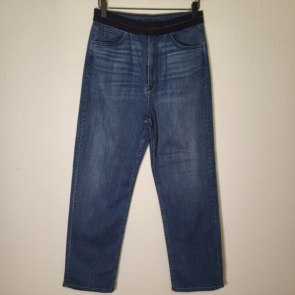 3x1 NYC High Rise Embellished Waist Band Cropped Denim Jeans size 26